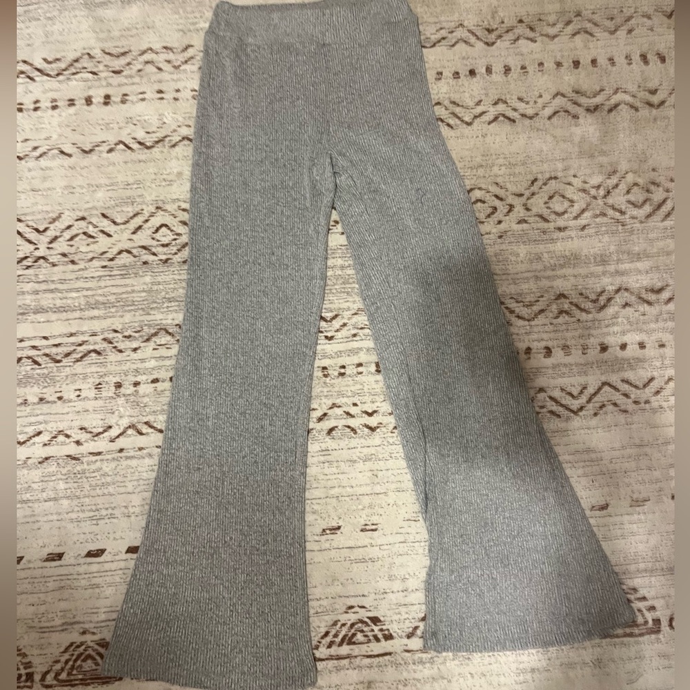 flare ribbed gray sweatpants